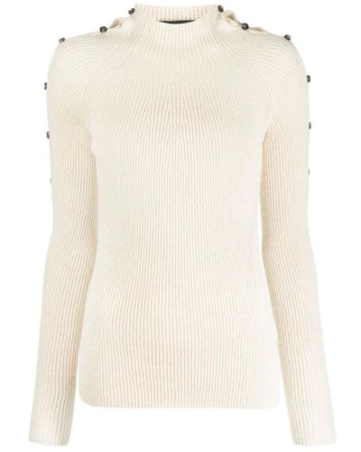 Proenza Schouler Beige rib turtleneck sweater,sweatshirts - Weiß