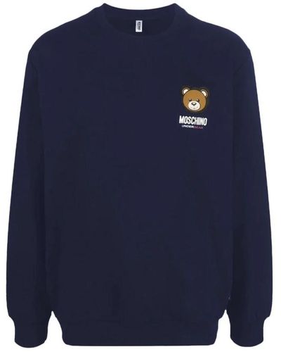 Moschino Baumwolle brand print sweatshirt - Blau