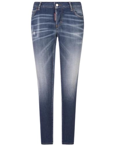 DSquared² Blaue skinny jeans mit einzigartigen details