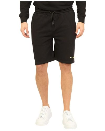 RICHMOND Schwarze baumwoll-bermuda-shorts mit kordelzug
