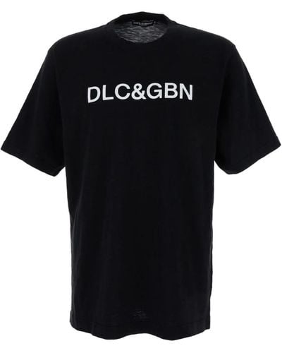 Dolce & Gabbana Nero logo sfilata t-shirts e polos