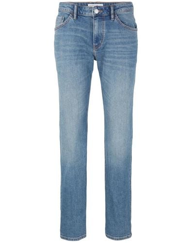 Tom Tailor Hose marvin straight jeans im 5-pocket-style mit reißverschluss und knopf - Blau