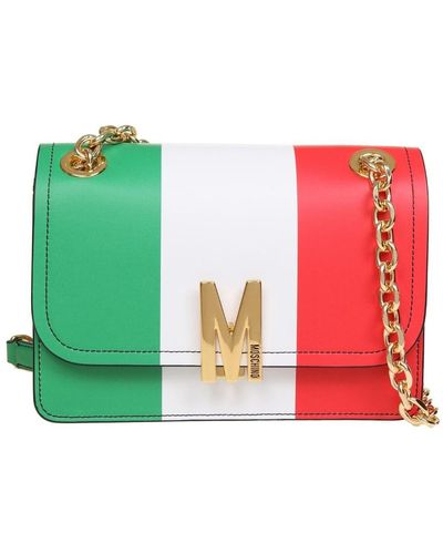 Moschino Umhängetasche italienische Flagge - Grün