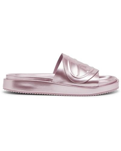 DIESEL Sa-slide d oval w - metallic-slide-sandaletten mit oval d-riemen - Pink