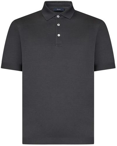 Herno Graues tricot polo shirt - Schwarz