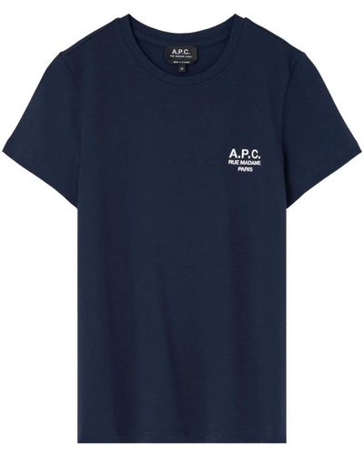 A.P.C. Blauer pullover mit gesticktem logo