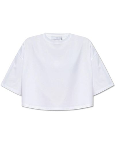 IRO Awinita Cropped T-Shirt mit Logo - Weiß