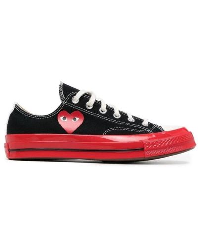 Comme des Garçons Heart Logo Sneakers - Red