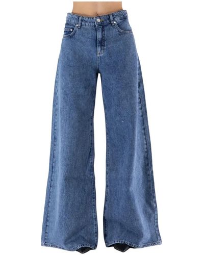 Moschino Jeans > wide jeans - Bleu