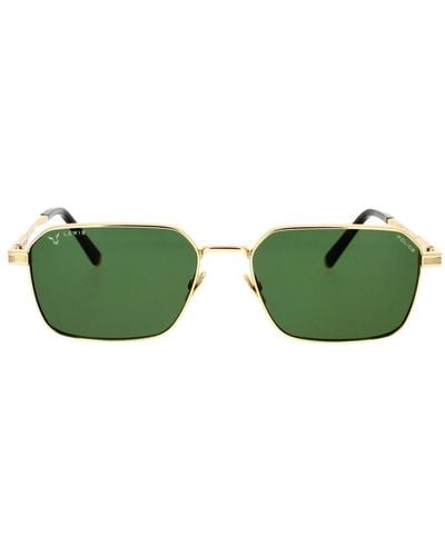 Police Sonnenbrille im geometrischen stil mit grünen gläsern