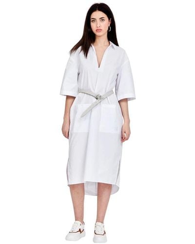 Armani Exchange Shirt Dresses - White