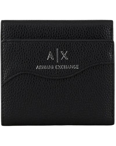 Armani Exchange Schwarze gehämmerte mini brieftasche
