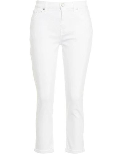 7 For All Mankind Cropped Trousers - White