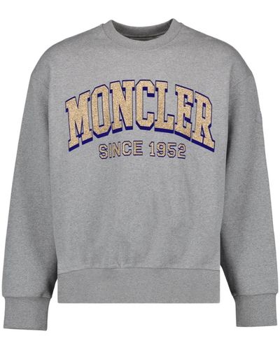 Moncler Logo sweatshirt rundhalsausschnitt langarm - Grau