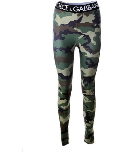 Dolce & Gabbana Camouflage leggings für frauen - Grau