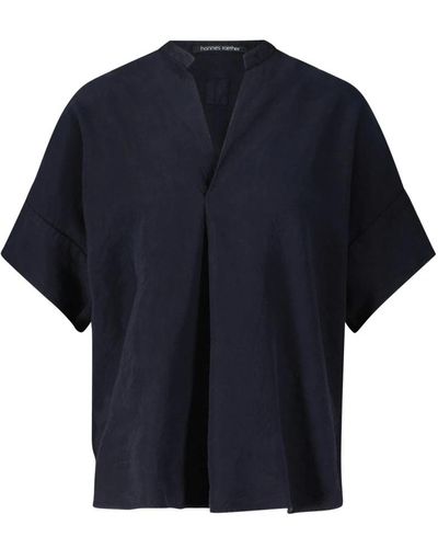 Hannes Roether Camisa blusa de lino - Azul