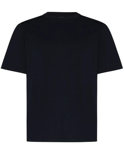 Brunello Cucinelli Blauer baumwoll-jersey rundhalsausschnitt t-shirt - Schwarz