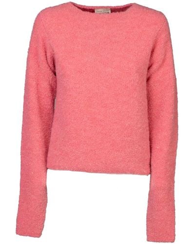 Semicouture Bouclé bootausschnitt pullover - Pink