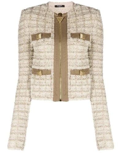 Balmain Jackets > tweed jackets - Neutre