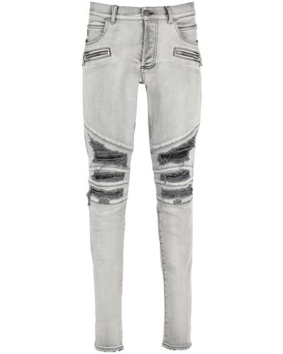 Balmain Jeans con effetto vissuto - Grigio