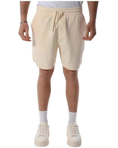 Armani Exchange Bermuda shorts aus baumwolle mit kordelzug - Natur