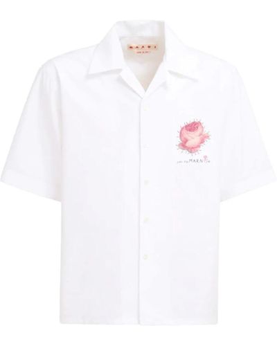 Marni Blumen logo weißes hemd