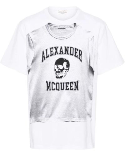 Alexander McQueen Weißes t-shirt mit grafikdruck