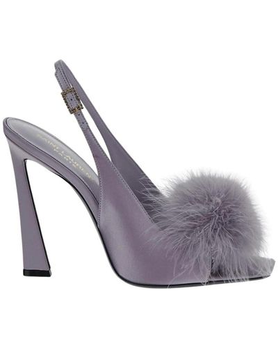 Saint Laurent Wunderschöne violette slingback sandalen - Grau