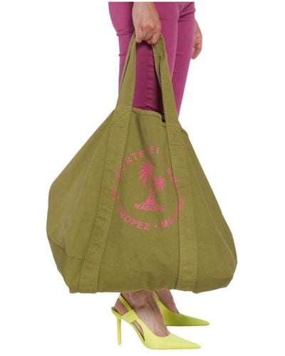 Mason's Baumwolltasche mit rosa drucken - Grün