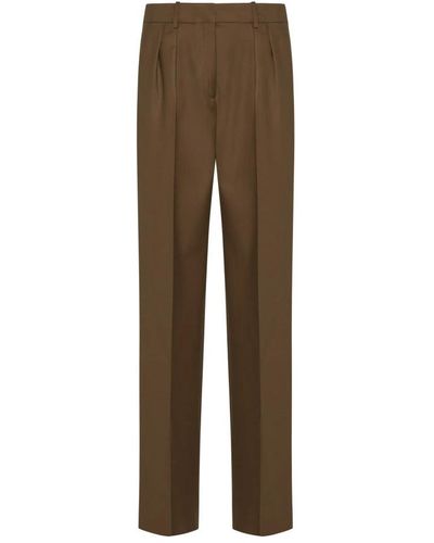 Loulou Studio Straight Trousers - Brown