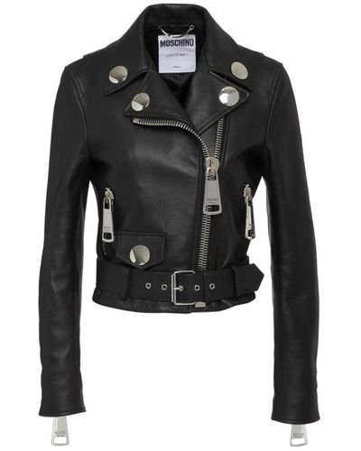 Moschino Jackets > leather jackets - Noir