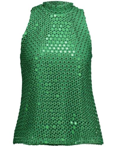 Ana Alcazar Top verde con paillettes elegante festivo