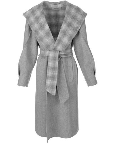 Agnona Belted Coats - Grey