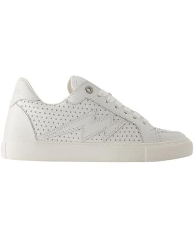 Zadig & Voltaire Flash sneakers - pelle - bianco - Grigio