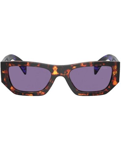 Prada Braune tortoise sonnenbrille mit violetten gläsern - Lila