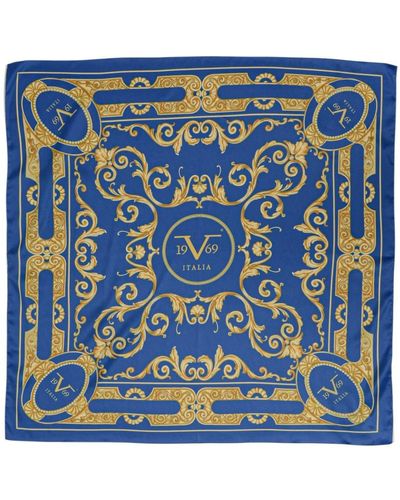 19V69 Italia by Versace Barocco var 02 polyester schal - Blau