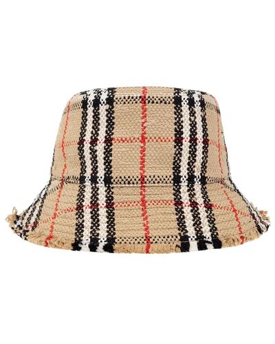 Burberry Tweed bucket hat - Marrone