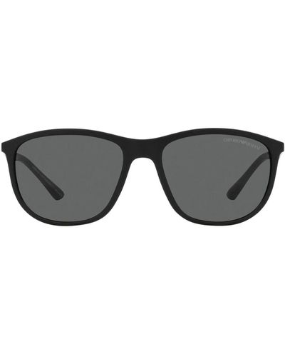 Emporio Armani Sportliche rechteckige sonnenbrille mit modernen details - Grau