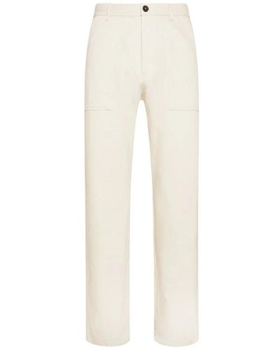 Philippe Model Pantaloni in denim stile militare francese - Bianco