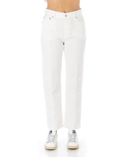 Covert Straight Trousers - White