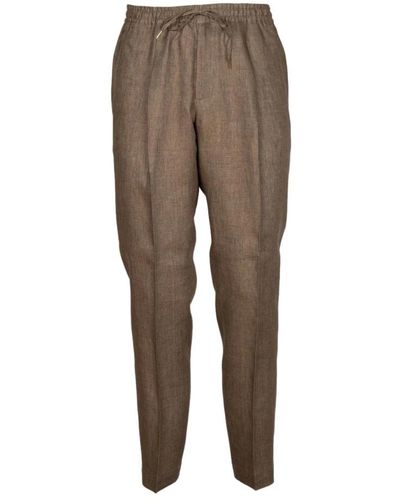 BRIGLIA Trousers > slim-fit trousers - Marron
