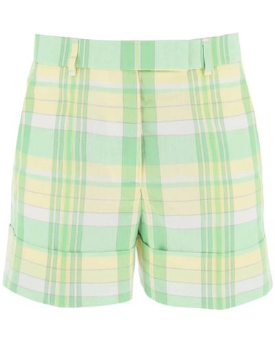 Thom Browne Madras baumwollumschlag-shorts - Grün