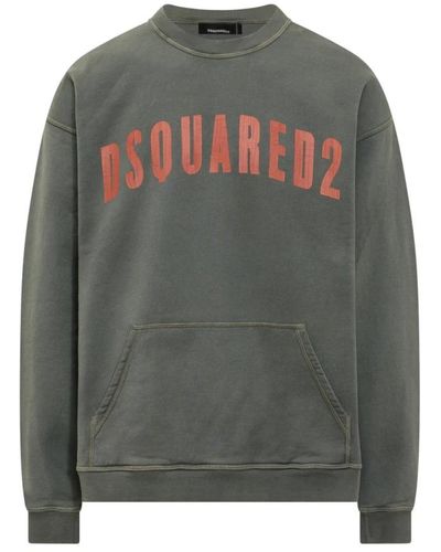 DSquared² Oversized fit militärgrüner sweatshirt