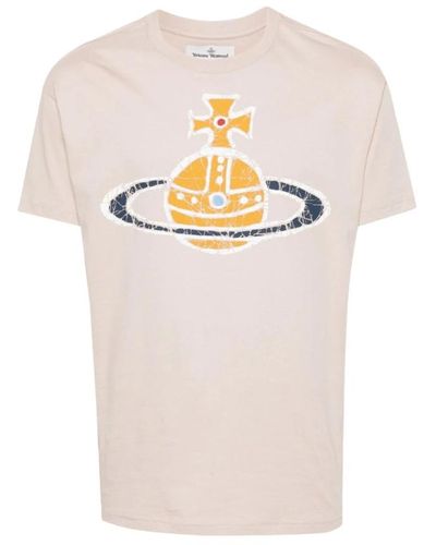 Vivienne Westwood Baumwoll t-shirt mit signature orb print - Weiß
