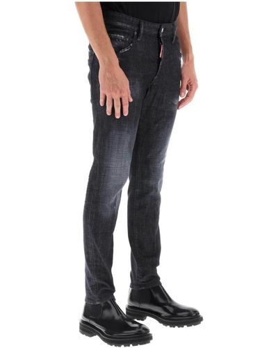 DSquared² Jeans skater neri con dettagli distressed - Nero