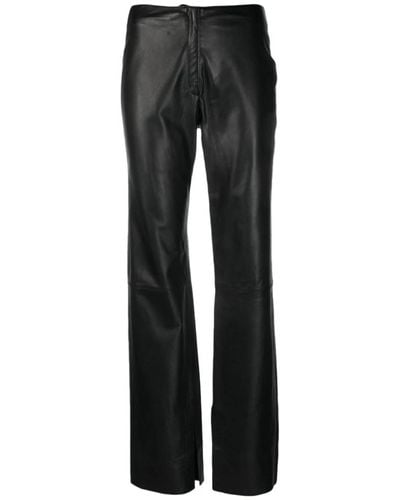 Alysi Leather Pants - Gray
