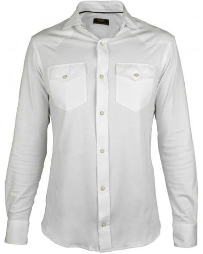 Moorer Garret m3 weißes hemd - Grau