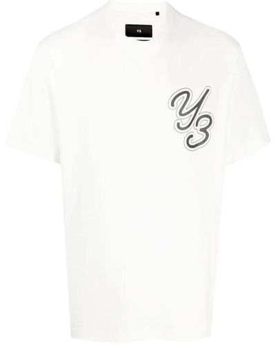 Y-3 Es Baumwoll-T-Shirt mit Iconic Logo - Weiß