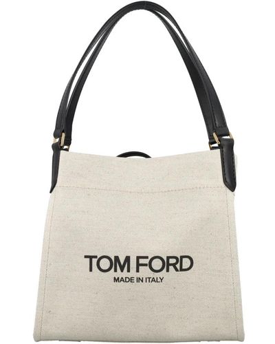 Tom Ford Amalfi medium tote handtasche - Weiß
