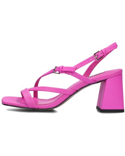 Bibi Lou Rosa sandale mit eckiger spitze,schwarze sandale mit eckiger zehenpartie und riemen - Pink